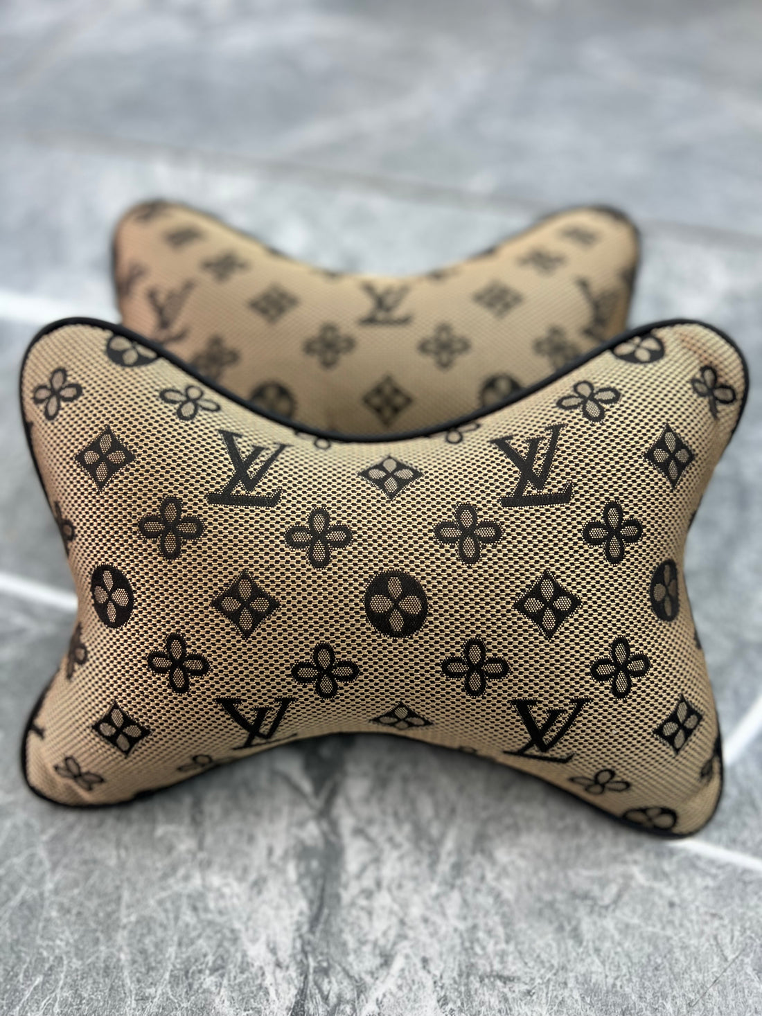 Car Neck Pillows “Monogram” PAIR